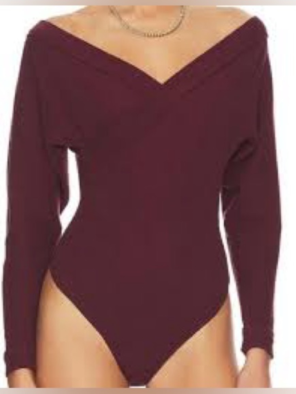 Free People Intimately Burgundy Bodysuit Sweetheart Neckline